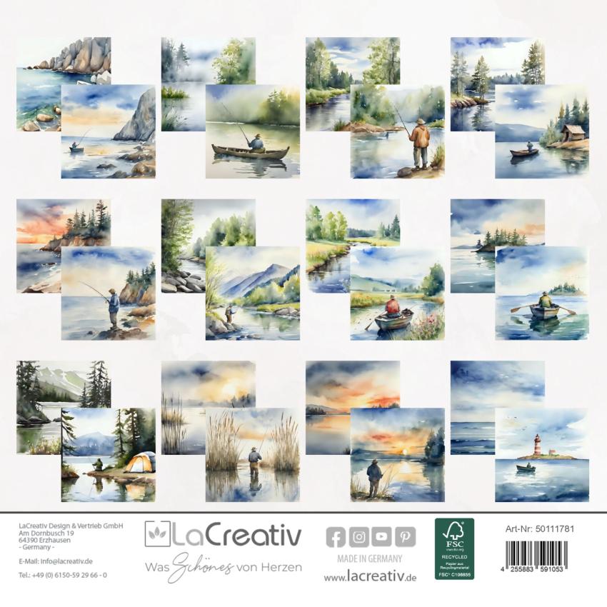LaCreativ - Designpapier "Anglerliebe" Paper Pack 6x6" - 24 Bogen