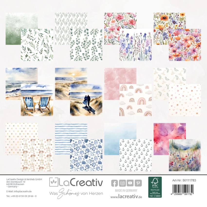 LaCreativ - Designpapier "Frühlingsmix 2026" Paper Pack 6x6" - 24 Bogen