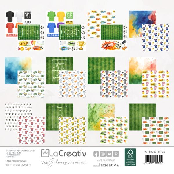LaCreativ - Designpapier "Fußballfieber" Paper Pack 6x6" - 24 Bogen