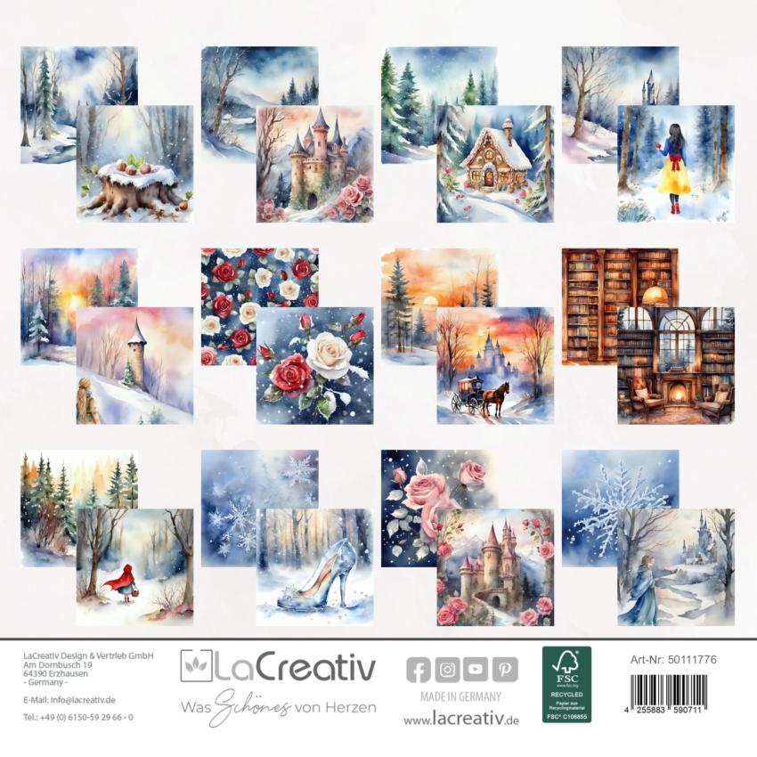 LaCreativ - Designpapier "Märchenhafte Winterwelt" Paper Pack 6x6" - 24 Bogen