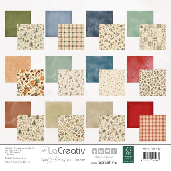 LaCreativ - Designpapier "Vintage Weihnachten" Paper Pack 6x6" - 24 Bogen
