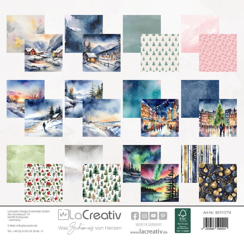 LaCreativ - Designpapier "Wintermix 2025" Paper Pack 6x6" - 24 Bogen