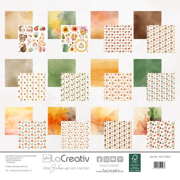 LaCreativ - Designpapier "Zuckersüßer Herbst" Paper Pack 6x6" - 24 Bogen