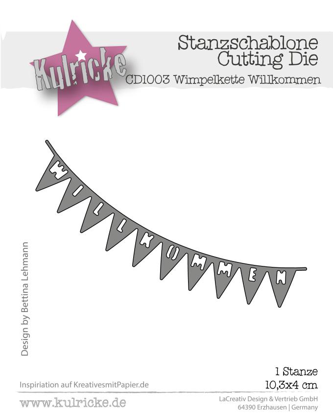 Kulricke Stanzschablone "Wimpelkette Willkommen " Craft Die 