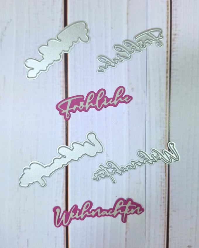 Kulricke Stanzschablone "Fröhliche Weihnachten mit Schatten" Craft Die 