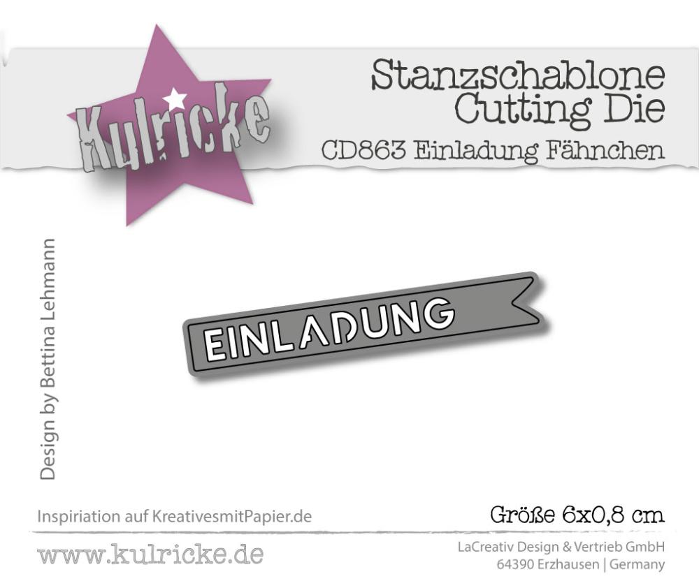 Kulricke Stanzschablone "Einladung Fähnchen" Craft Die 