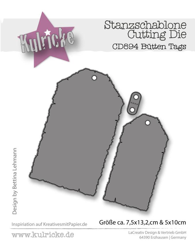 Kulricke Stanzschablone "Bütten Tags" Craft Die 