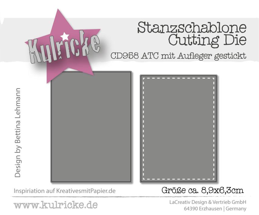 Kulricke Stanzschablone "ATC mit Aufleger gestiched" Craft Die