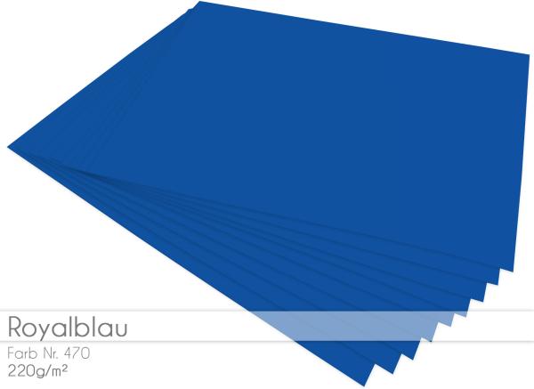 Cardstock "Premium" - Bastelpapier 220g/m² DIN A4 in royalblau - 25 Bogen