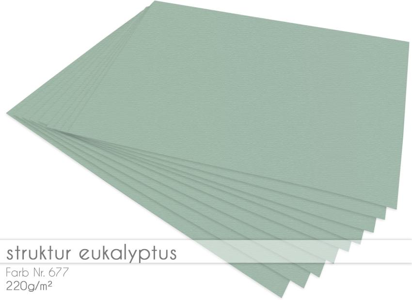 Cardstock "Struktur" - Bastelpapier 220g/m² DIN A4 in struktur eukalyptus