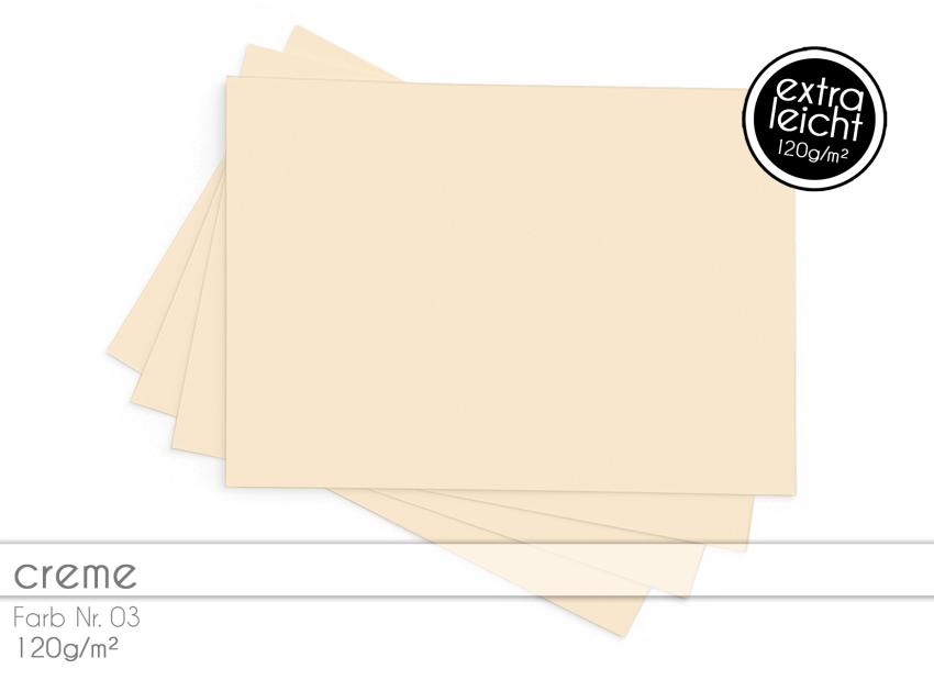 Tonkarton - Tonpapier DIN A4 120g/m² - 25 Bogen in creme