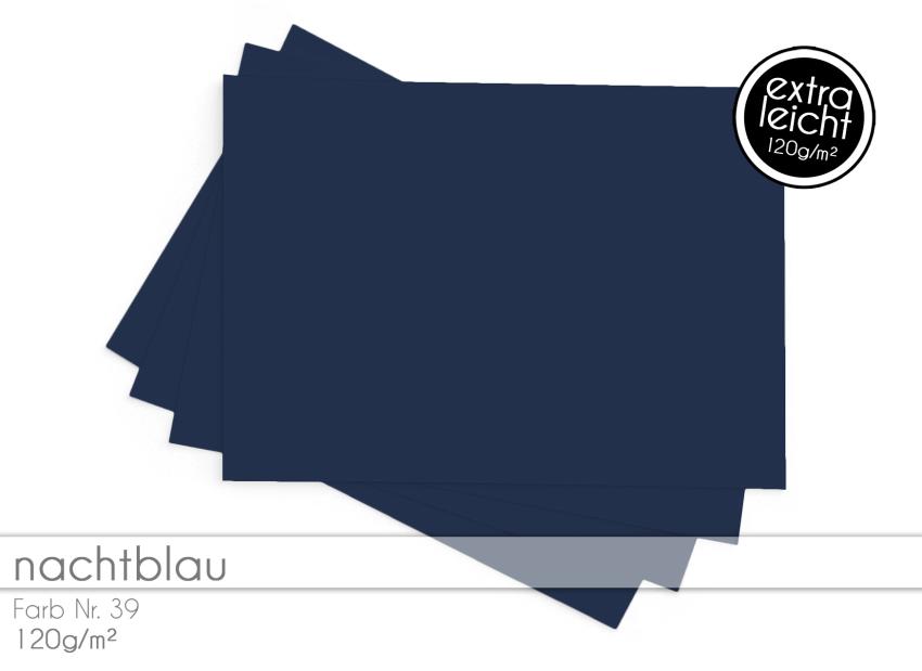 Tonkarton - Tonpapier DIN A4 120g/m² - 25 Bogen in nachtblau