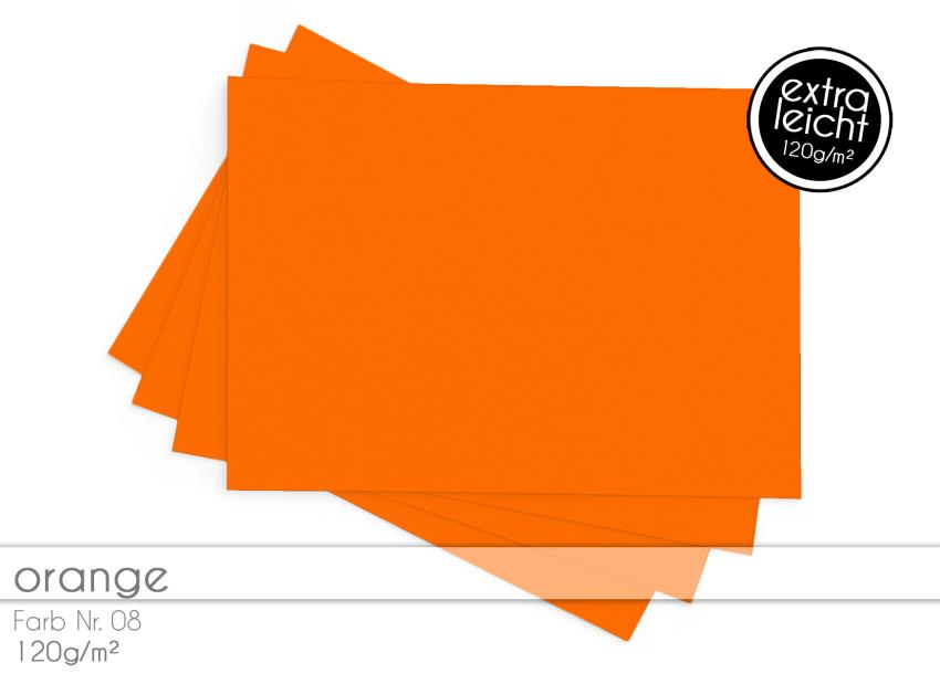 Tonkarton - Tonpapier DIN A4 120g/m² - 25 Bogen in orange