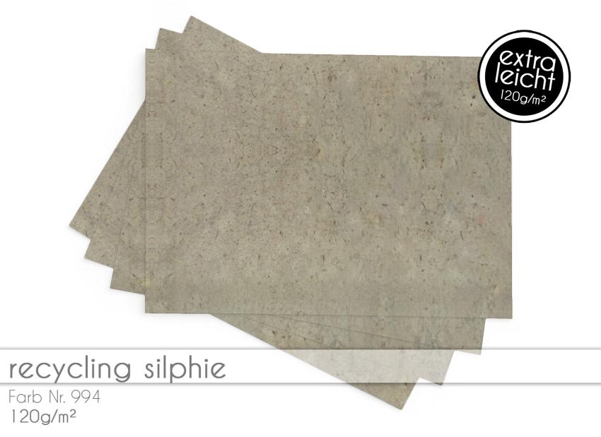Tonkarton - Tonpapier DIN A4 100g/m² - 25 Bogen in recycling silphie