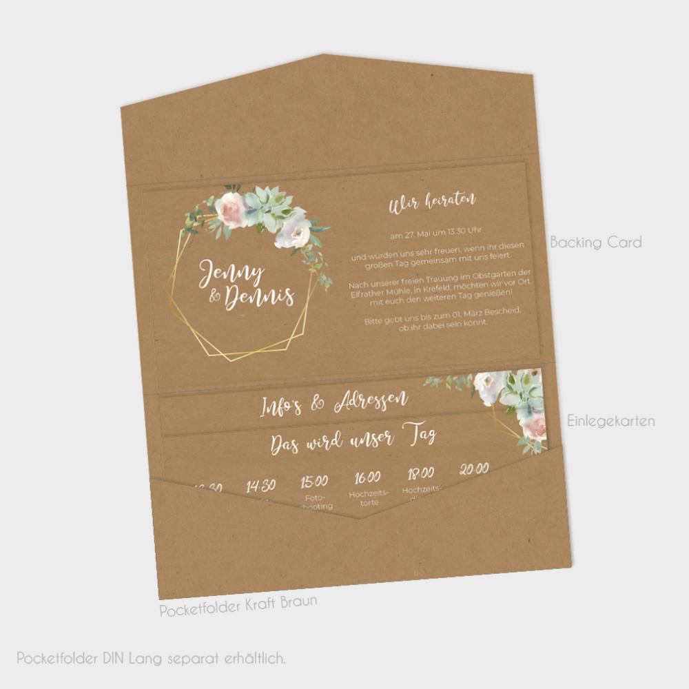 Einlegekarten-Bundle "Kraft White Roses" DIN Lang