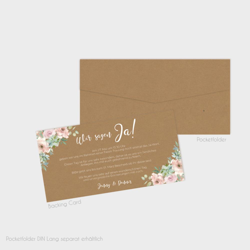 Backing-Card "Kraft White Roses" 19,5x10