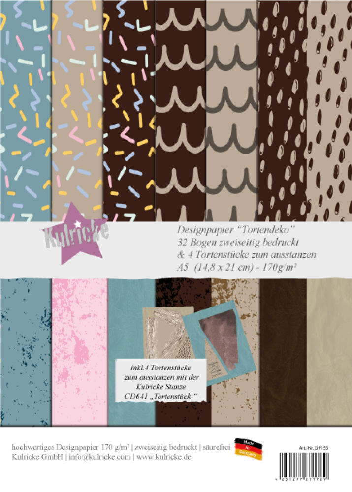 Kulricke Designpapier "Tortendeko" Paper Pack  A5