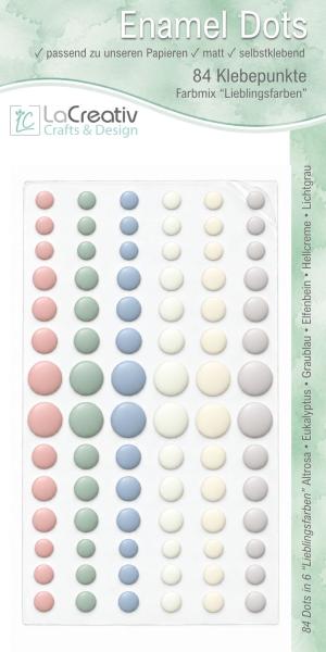 LaCreativ Enamel Dots „Lieblingsfarben“ – 84 selbstklebende Klebepunkte
