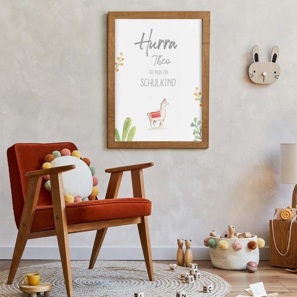 Schulkind-Poster "Lama" | Einschulung | Meilensteintafel | Geschenk 1. Geburtstag |  | Personalisiertes Geschenk