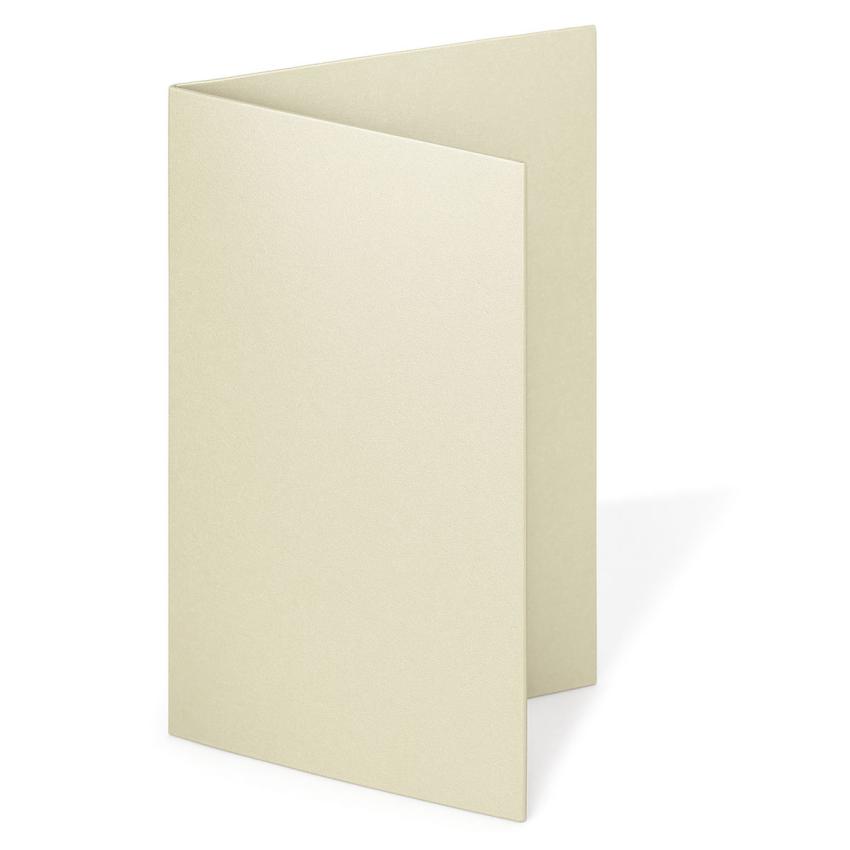 Doppelkarte - Faltkarte 250g/m² DIN B6 in metallic-ivory