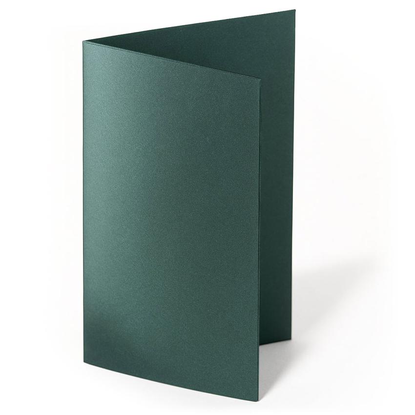 Doppelkarte - Faltkarte 250g/m² DIN A5 in metallic-grün