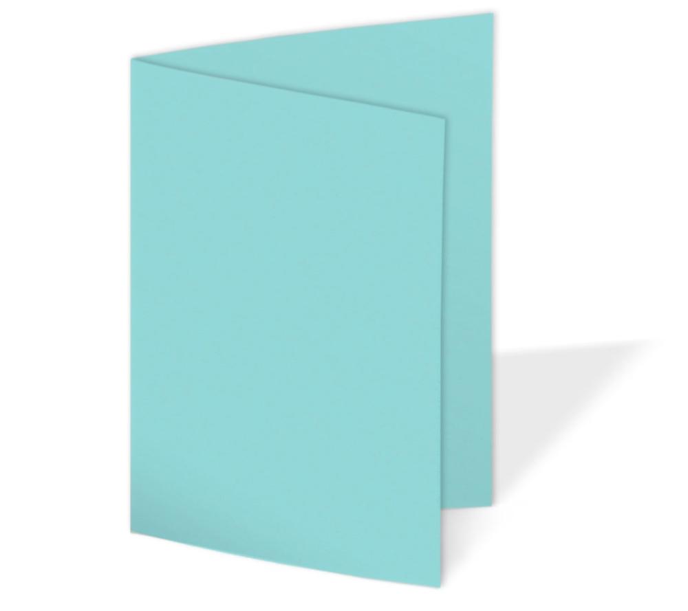 Doppelkarte - Faltkarte 300g/m² DIN B6 in eisblau