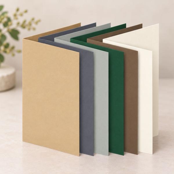 Sortiment "Naturfarben" 30x Faltkarten in 6 Farben DIN A5 - farbig sortiert