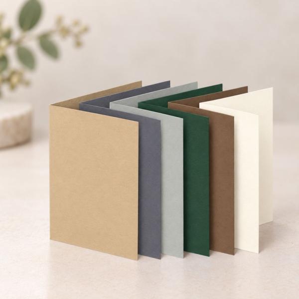 Sortiment "Naturfarben" 30x Faltkarten in 6 Farben DIN A6 - farbig sortiert
