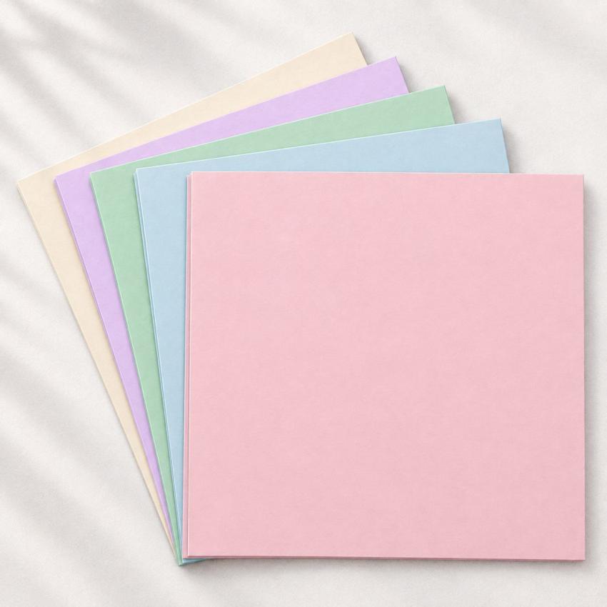 Farbkartonset 20 Bogen 12x12 "Pastell-Farben"