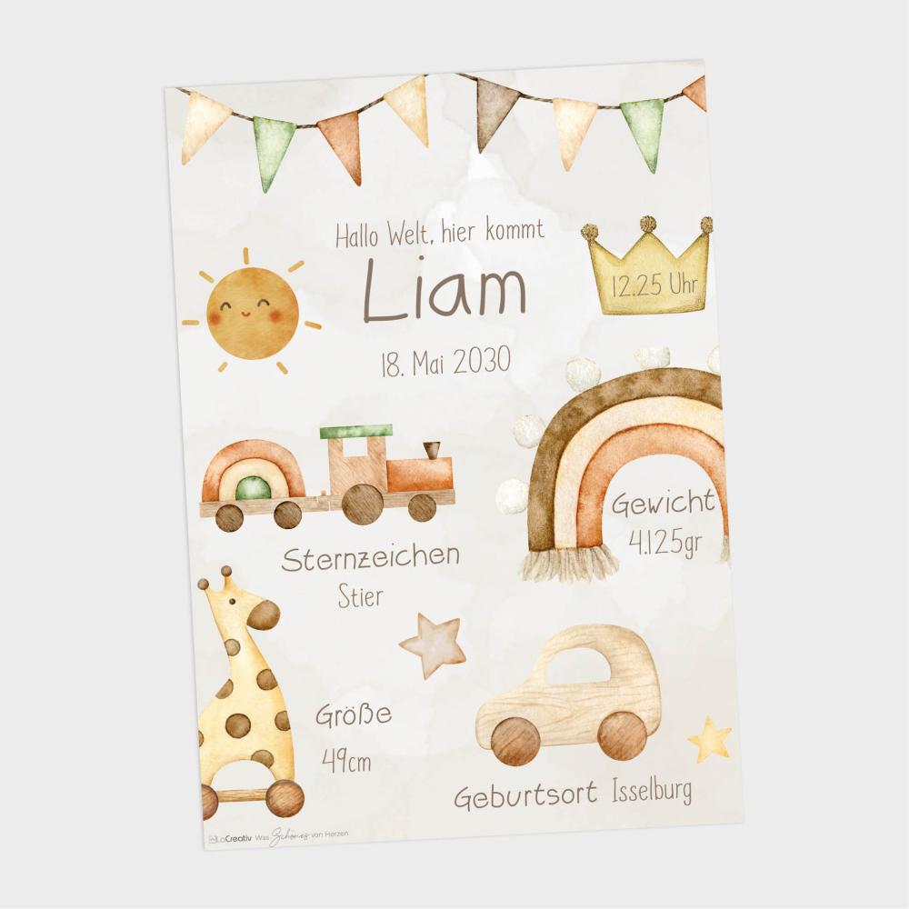 Geburtsposter "Baby Boho" | Geburtstafel | Geburtsdaten | Geburtsbild | Geburt Geschenk