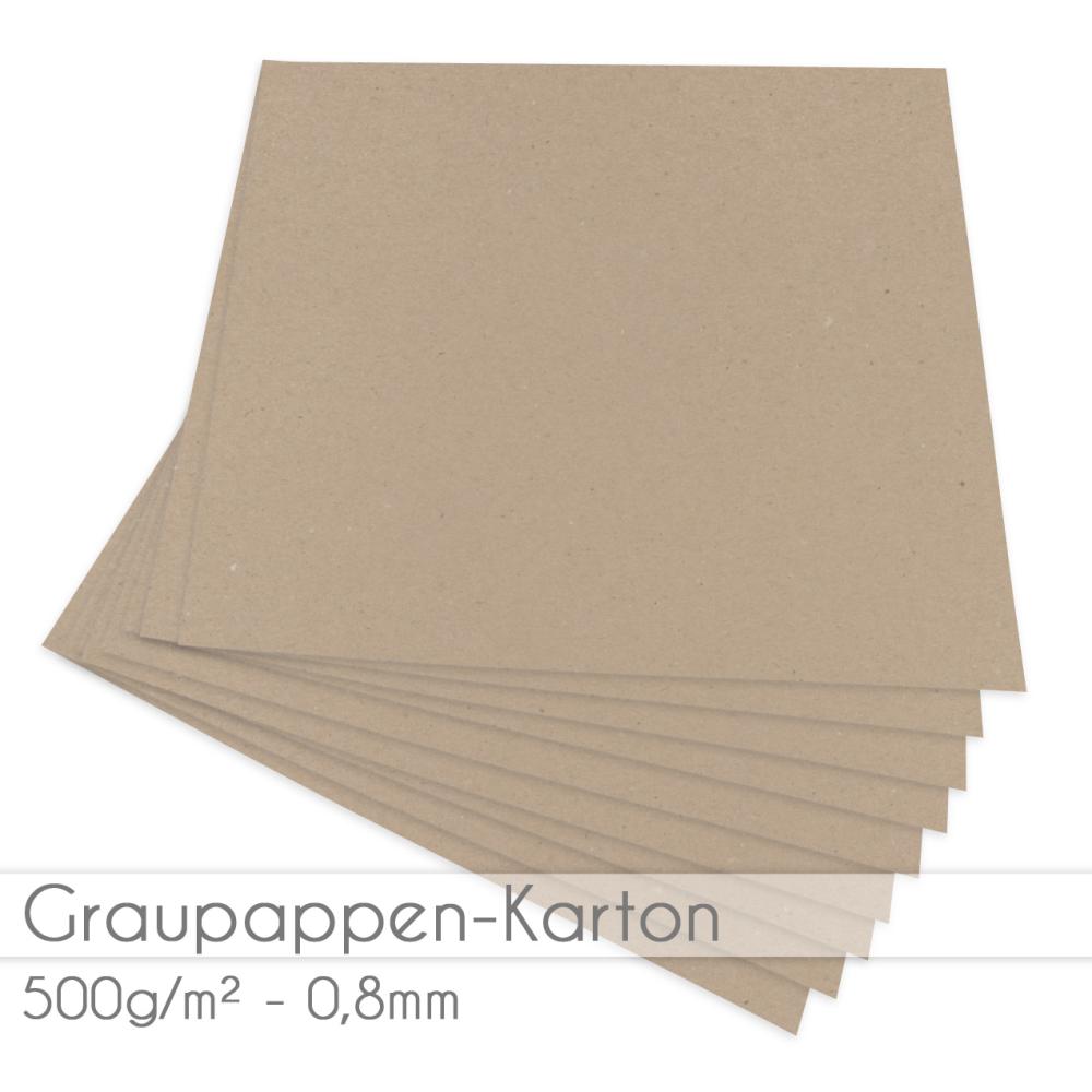 Graupappen-Karton 0,8mm 500g/m² 12x12" 1 Bogen