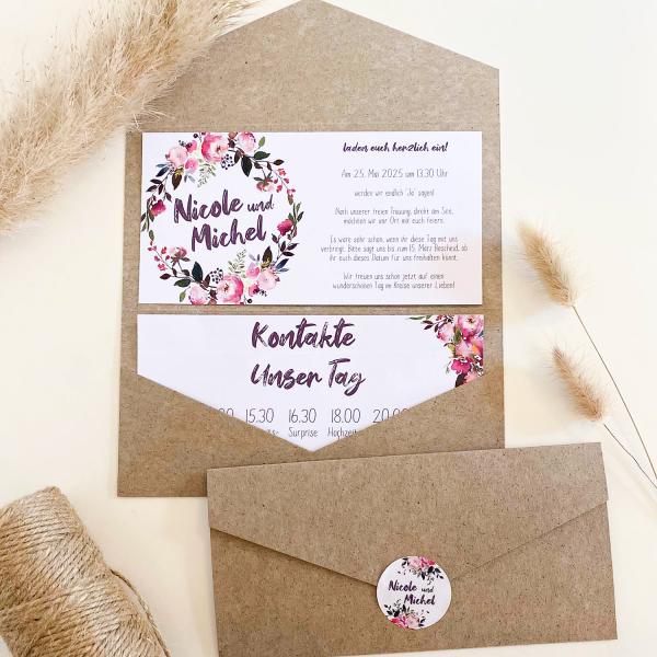 Pocketfold-Karte DIN Lang Premium-Karton "Eukalyptus" Basic Line