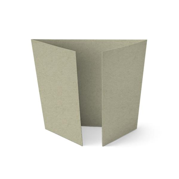 Altarfalz-Karte quadratisch (14,8x14,8cm) 220g/m² in kraft moosgrau