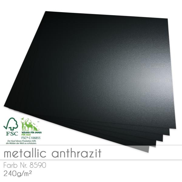 Cardstock "Metallic" 12"x12"  250g/m² (30,5 x 30,5cm) in metallic anthrazit