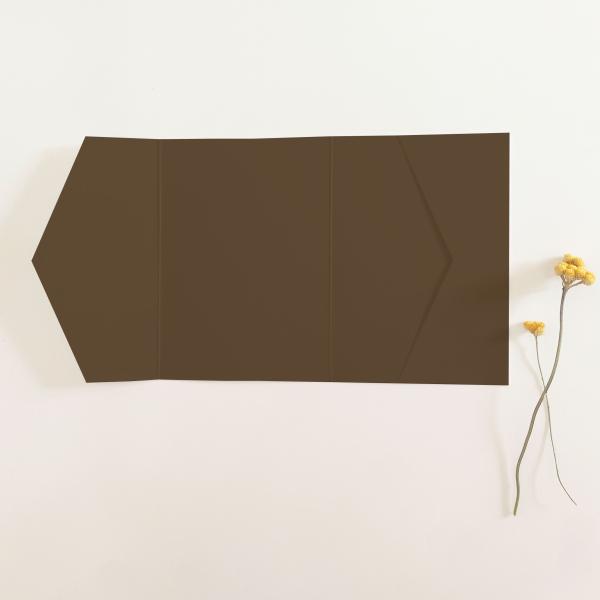 Pocketfold-Karte B6 seitlich Premium-Karton "Braun" Basic Line