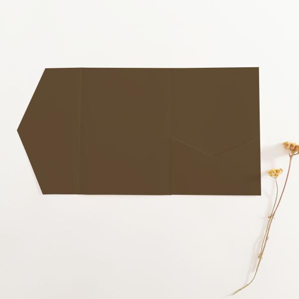 Pocketfold-Karte B6 Premium-Karton "Braun" Exklusiv Line