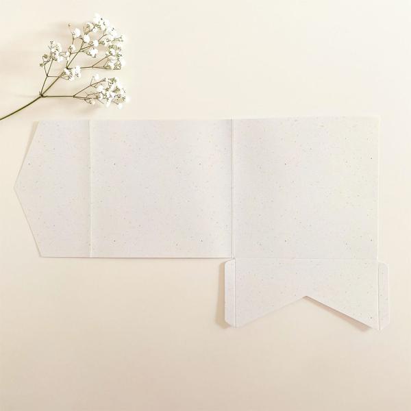 Pocketfold-Karte Quadrat (15x15) Recycling-Karton "Recycling Bermgras" Exklusiv Line