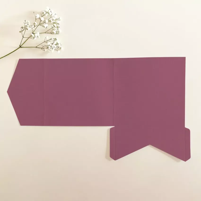 Pocketfold-Karte Quadrat (15x15) Premium-Karton "Himbeere" Exklusiv Line
