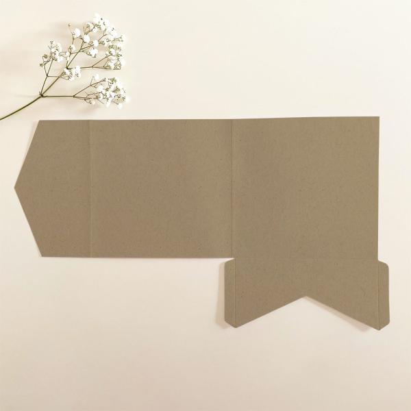 Pocketfold-Karte Quadrat (15x15) Premium-Karton "Recycling Natur" Exklusiv Line