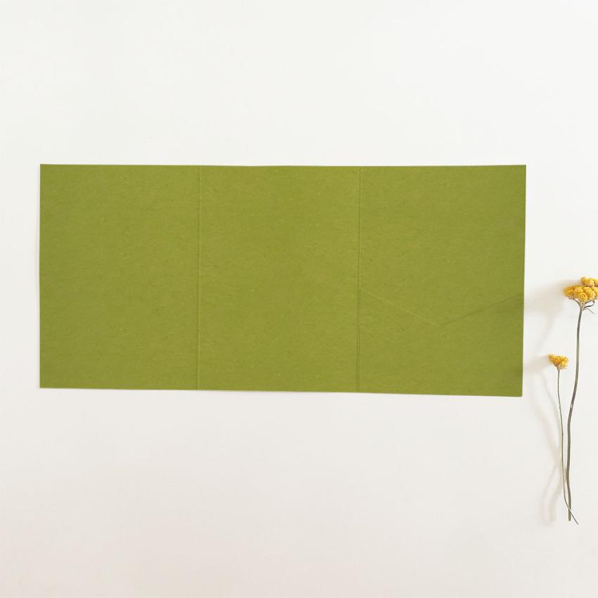 Pocketfold-Karte B6 Tripple Recycling "Kraft  Grün" Basic Line