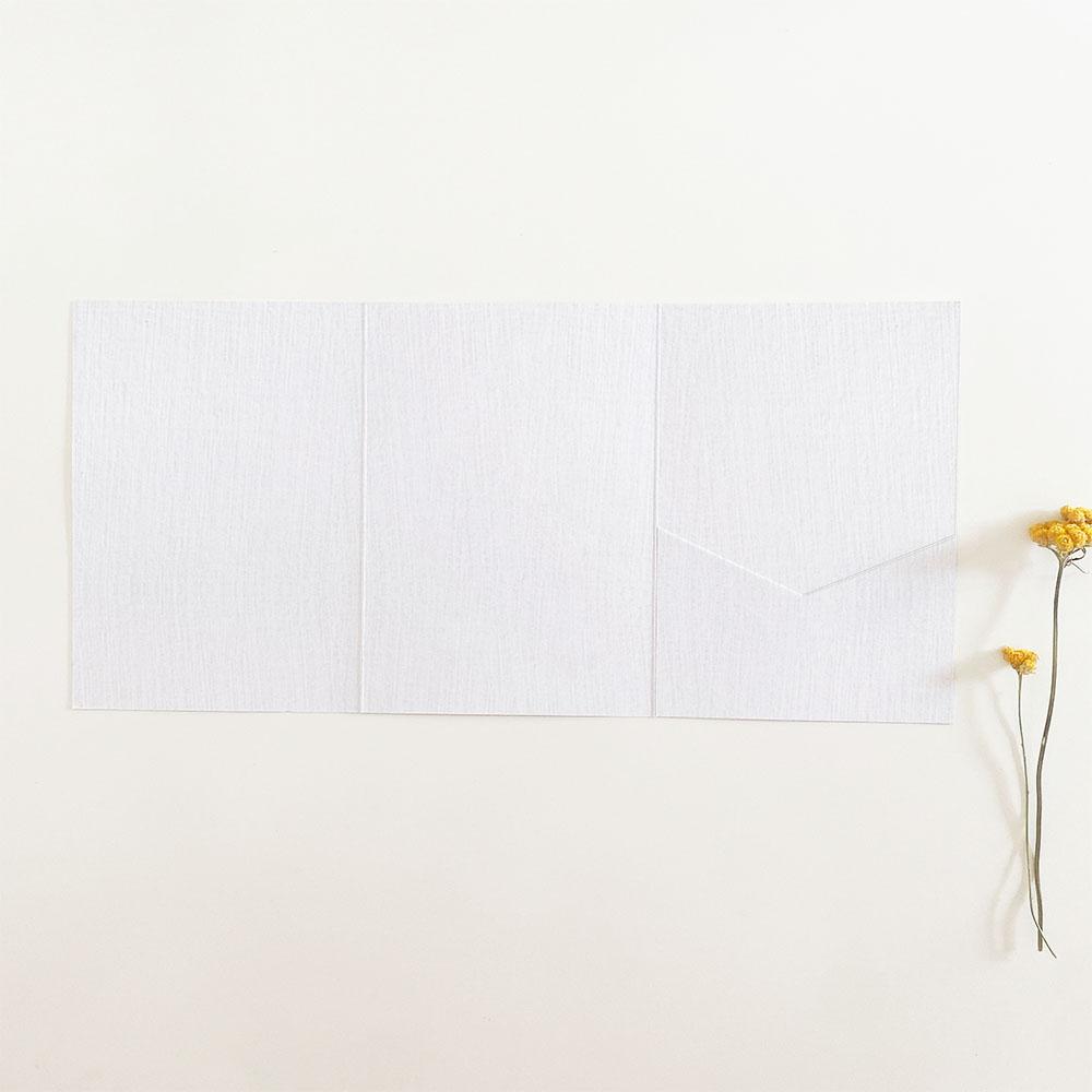 Pocketfold-Karte B6 Tripple Struktur-Karton "Leinen (weiss)" Basic Line