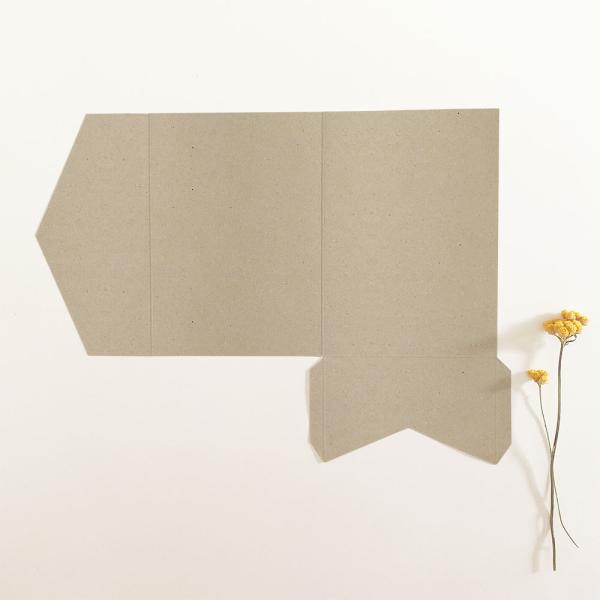 Pocketfold-Karte B6 Recycling "Kraft Grau" Exklusiv Line