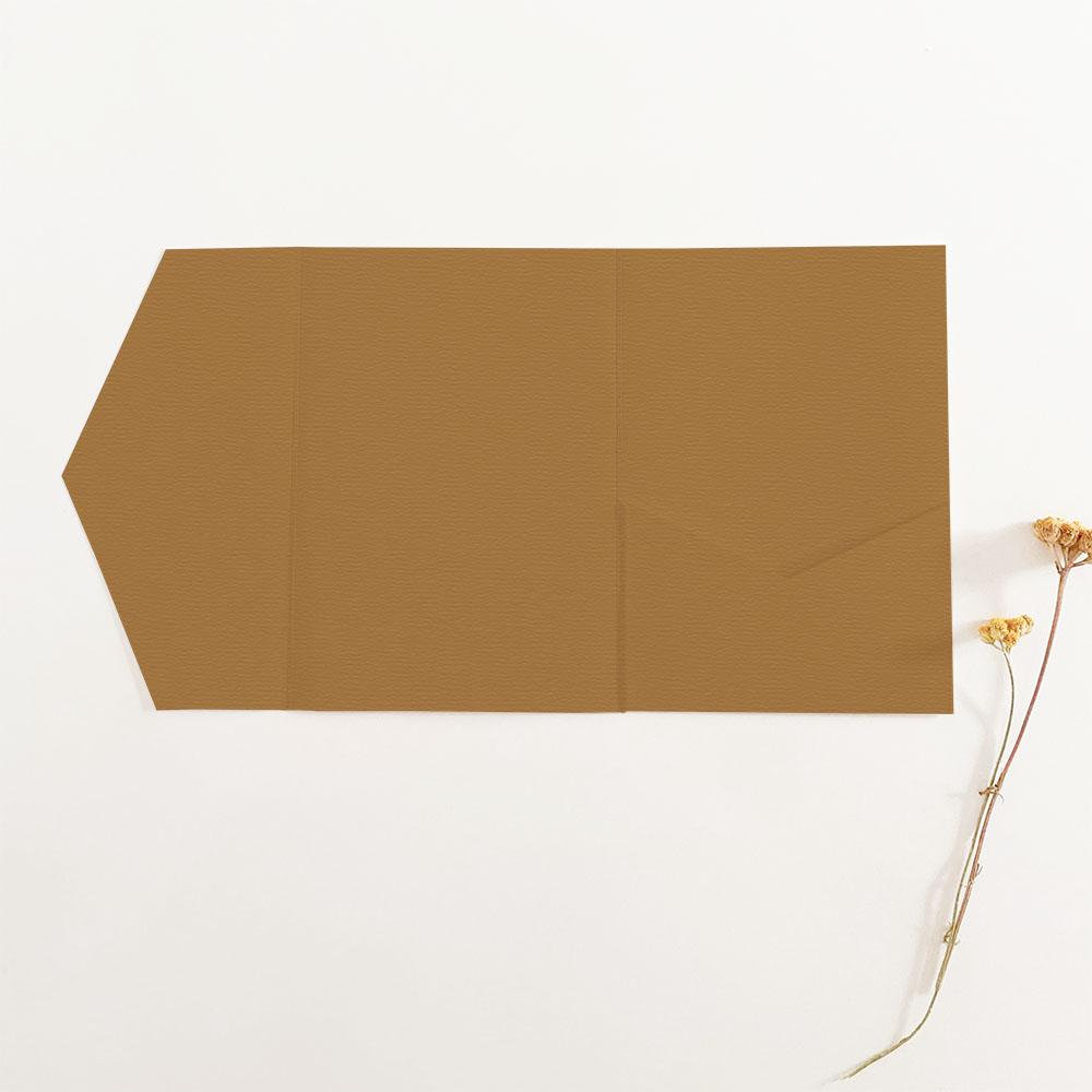 Pocketfold-Karte B6 Struktur-Karton "Struktur Walnuss" Exklusiv Line