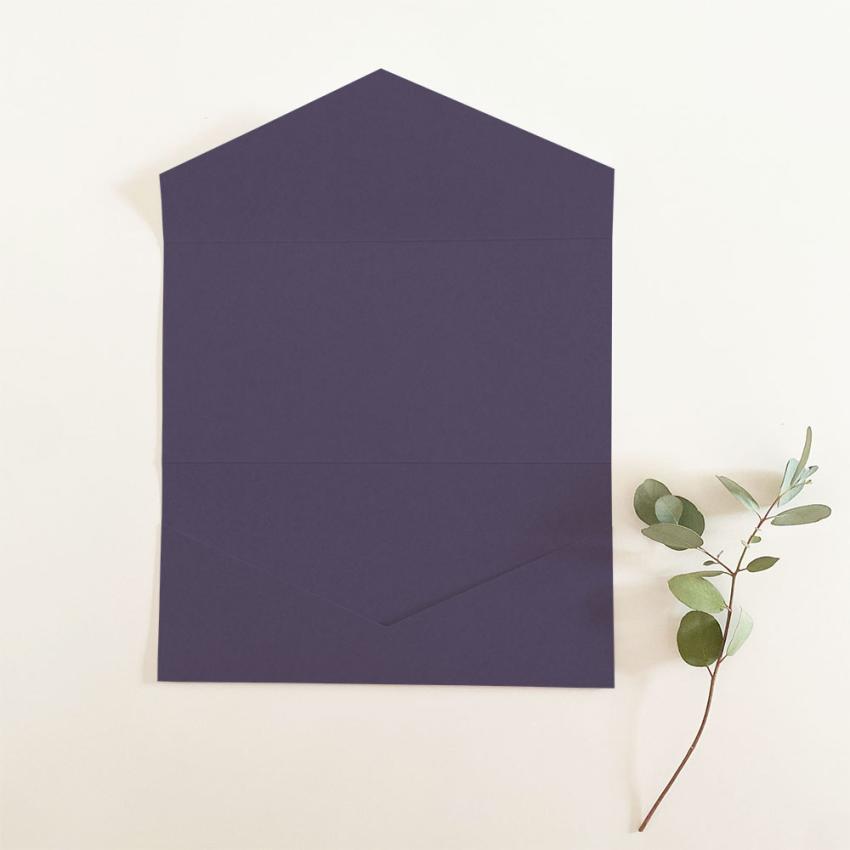 Pocketfold-Karte DIN Lang Premium-Karton "Aubergine" Basic Line