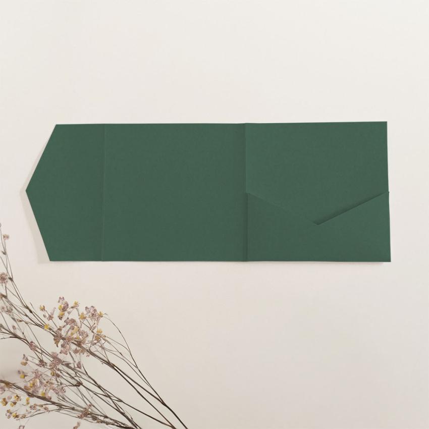 Pocketfold-Karte Quadrat (15x15) Premium-Karton "Waldgrün" Exklusiv Line