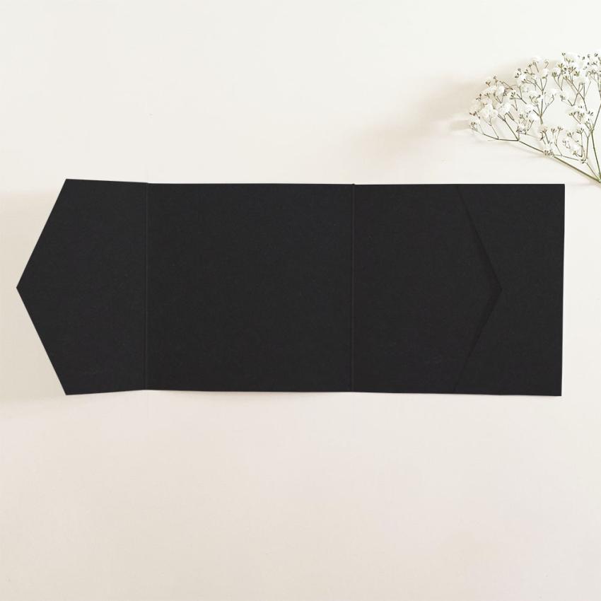 Pocketfold-Karte Quer-Format quadratisch (15x15) Recycling-Karton "Recycling Schwarz" Basic Line
