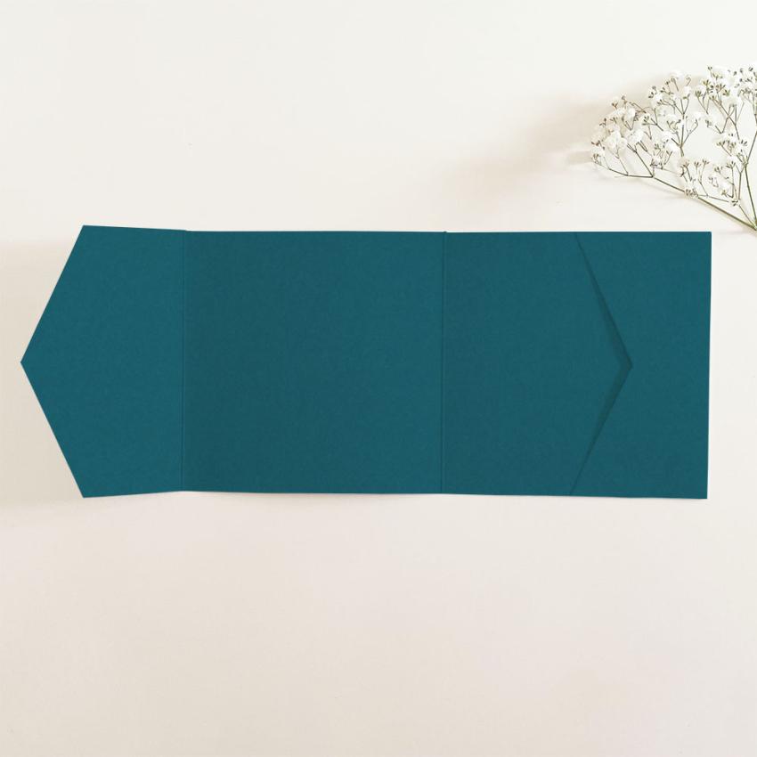 Pocketfold-Karte Quer-Format quadratisch (15x15) Premium-Karton "Tiefseeblau" Basic Line