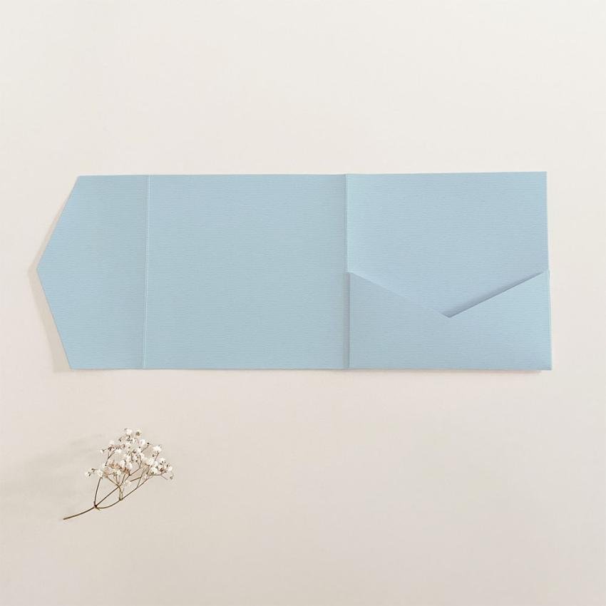 Pocketfold-Karte Quadrat (15x15) Struktur-Karton "Struktur Puderblau" Exklusiv Line