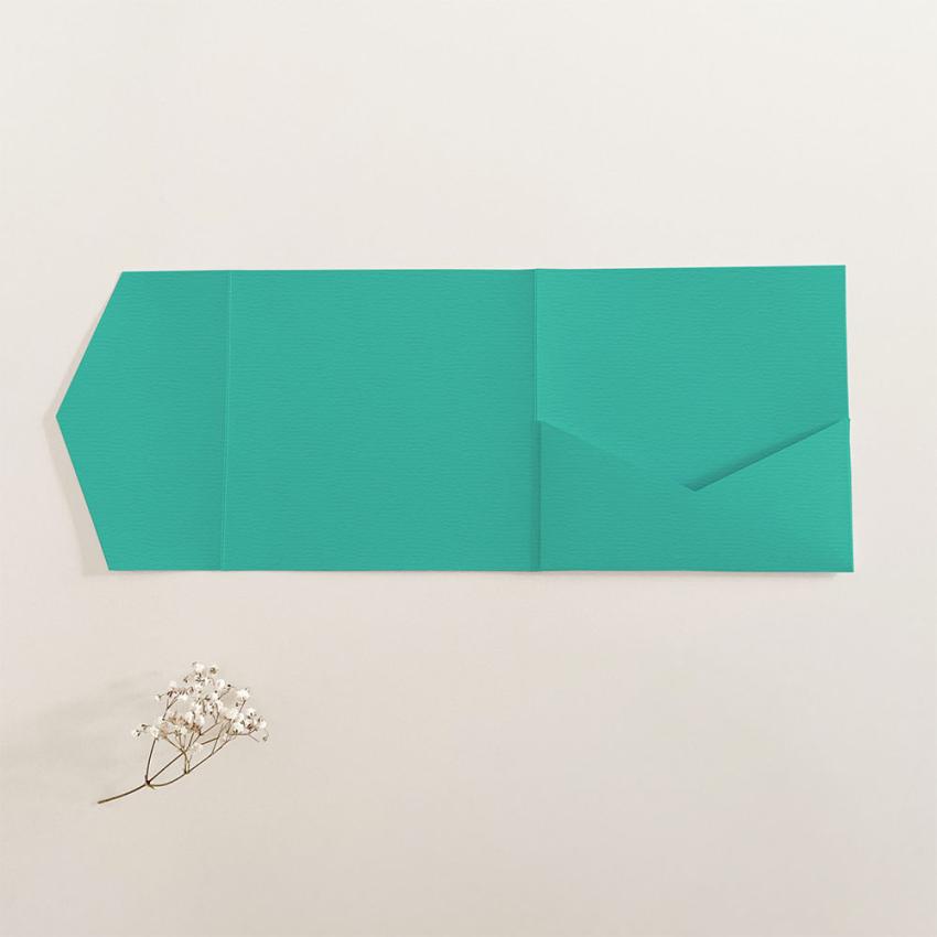 Pocketfold-Karte Quadrat (15x15) Struktur-Karton "Struktur Türkis" Exklusiv Line