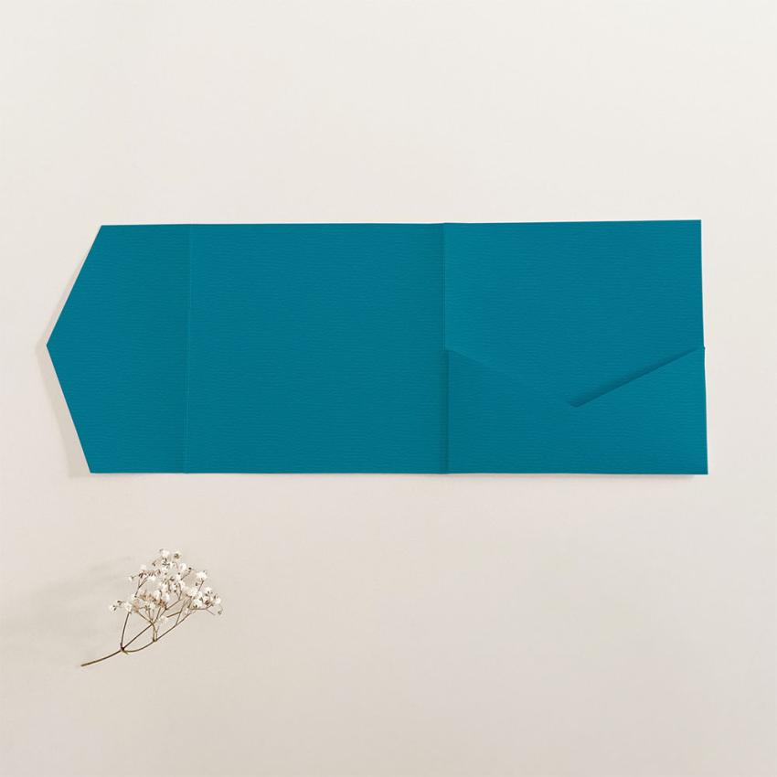 Pocketfold-Karte Quadrat (15x15) Struktur-Karton "Struktur Karibikblau" Exklusiv Line